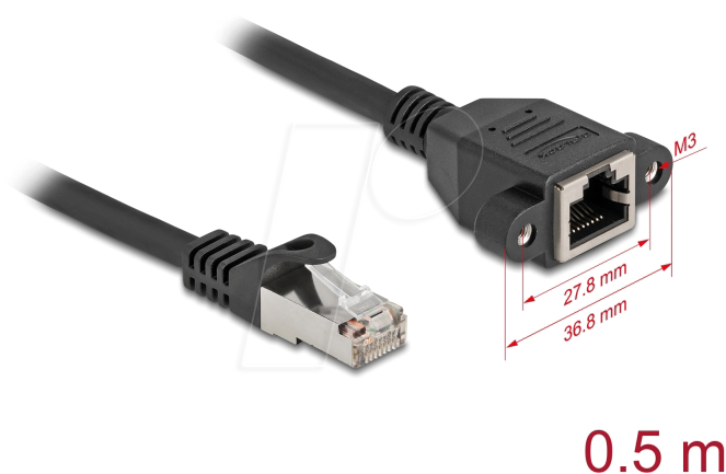 4043619907748 - DELOCK 90774 - Netzwerk Verlängerungskabel S FTP Cat6a 05 m schwarz