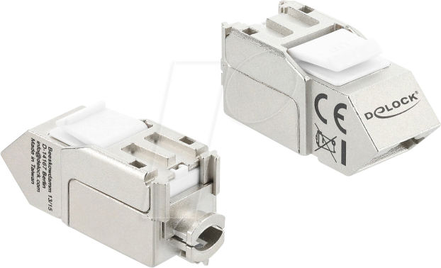4043619909377 - DELOCK 90937 - Keystone Modul RJ45 Buchse zu LSA Cat6a 45° geschirmt 90°
