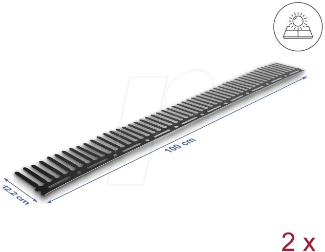 DELOCK 90975 - Tierabwehr Barriere für Photovoltaik Anlagen, 1 m, 2 Stück