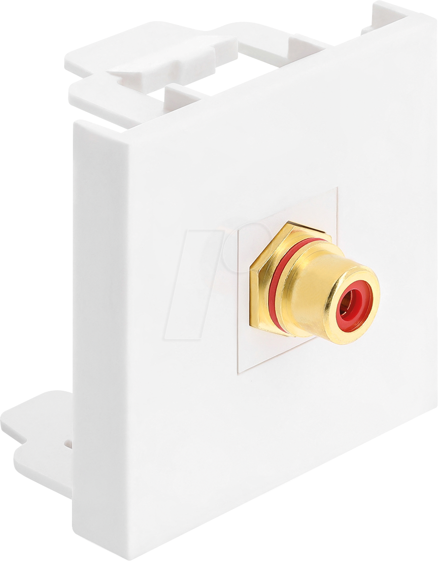 Image of DELOCK 91818 - Easy 45 Modul Cinch Buchse zu Cinch Buchse vergoldet rot / weiß