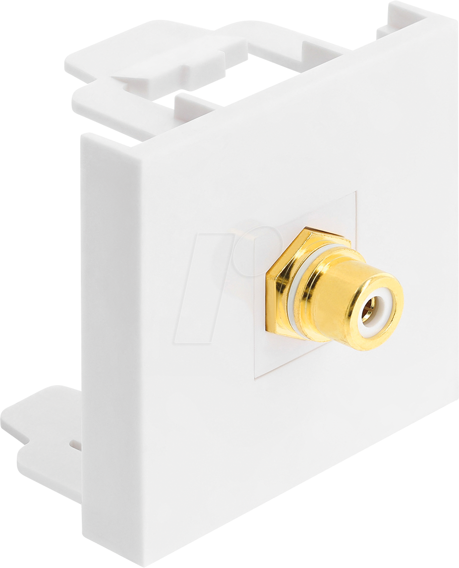 Image of DELOCK 91819 - Easy 45 Modul Cinch Buchse zu Cinch Buchse vergoldet weiß / weiß