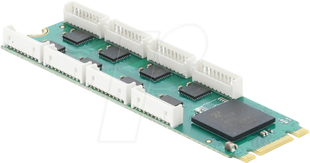 DELOCK 95282 - 8 Port RS232, serielle, M.2 Karte, Standard und Low Profile
