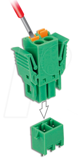 4043619659685 - DELOCK 65968 - Terminalblock 2 Pin vertikal