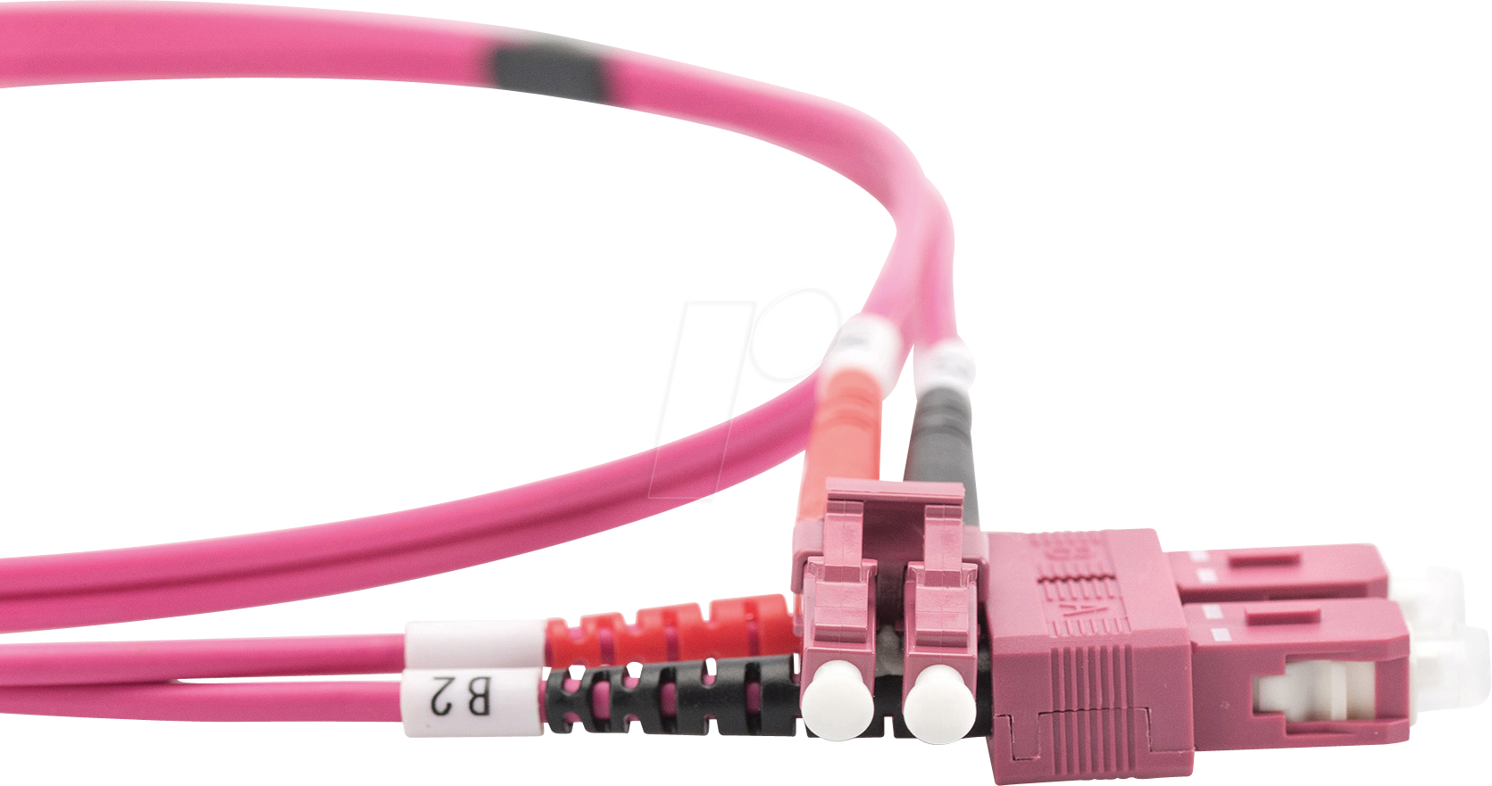 DIGITUS LWL Patchkabel, OM4, LC / SC, Duplex, violett, 2 m | LWL-Kabel ...