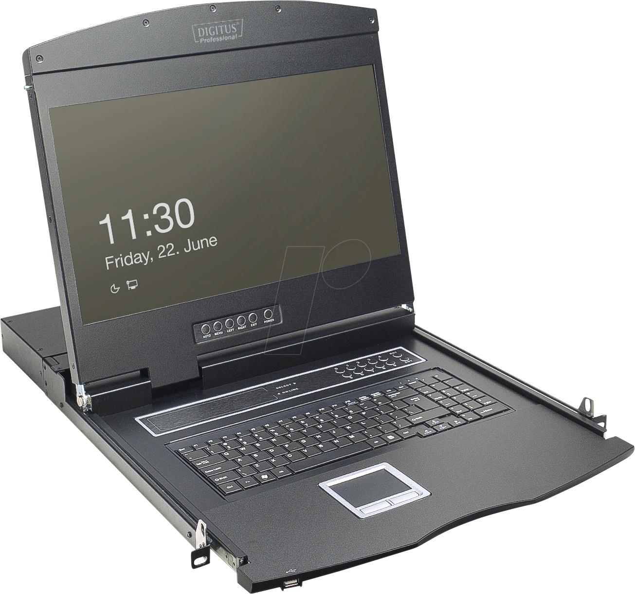 DIGI DS72211-5GE - 19 Zoll KVM Konsole, 19'' TFT mit Tastatur DE, 16-Port Cat 5
