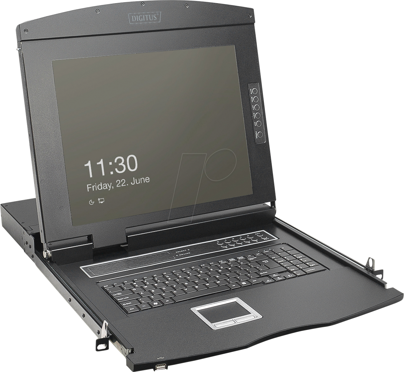 DIGI DS72221-1US - 19 Zoll KVM Konsole, 19'' HD TFT mit Tastatur US, 1-Port VGA
