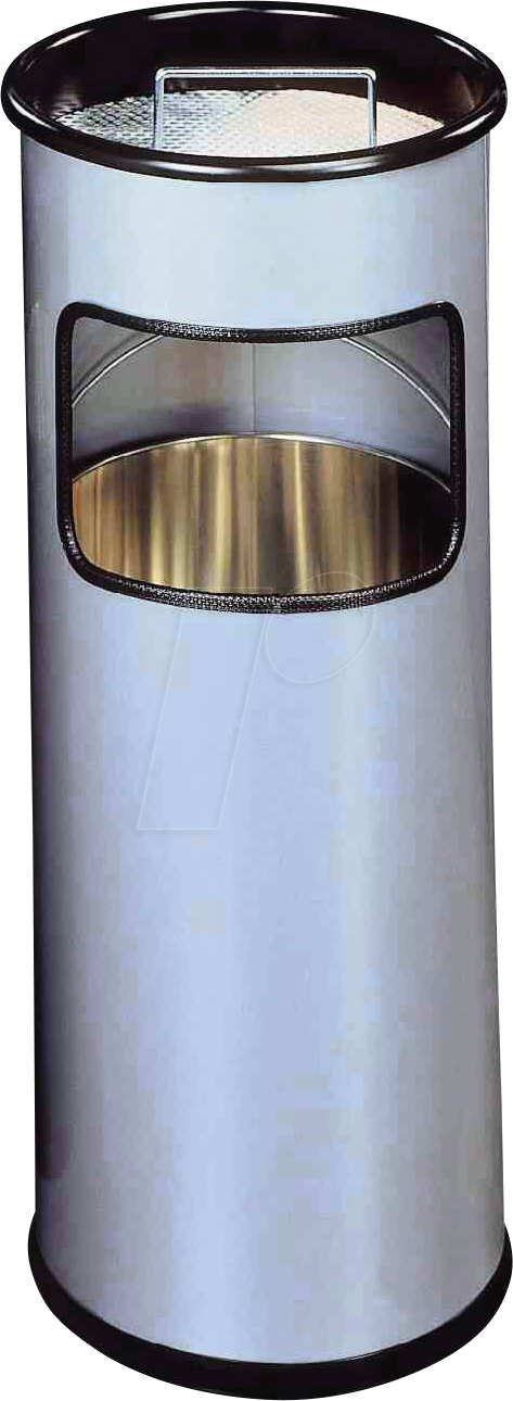 DURABLE 333023 - Abfallbehälter mit Ascher, 17 l, rund, silber