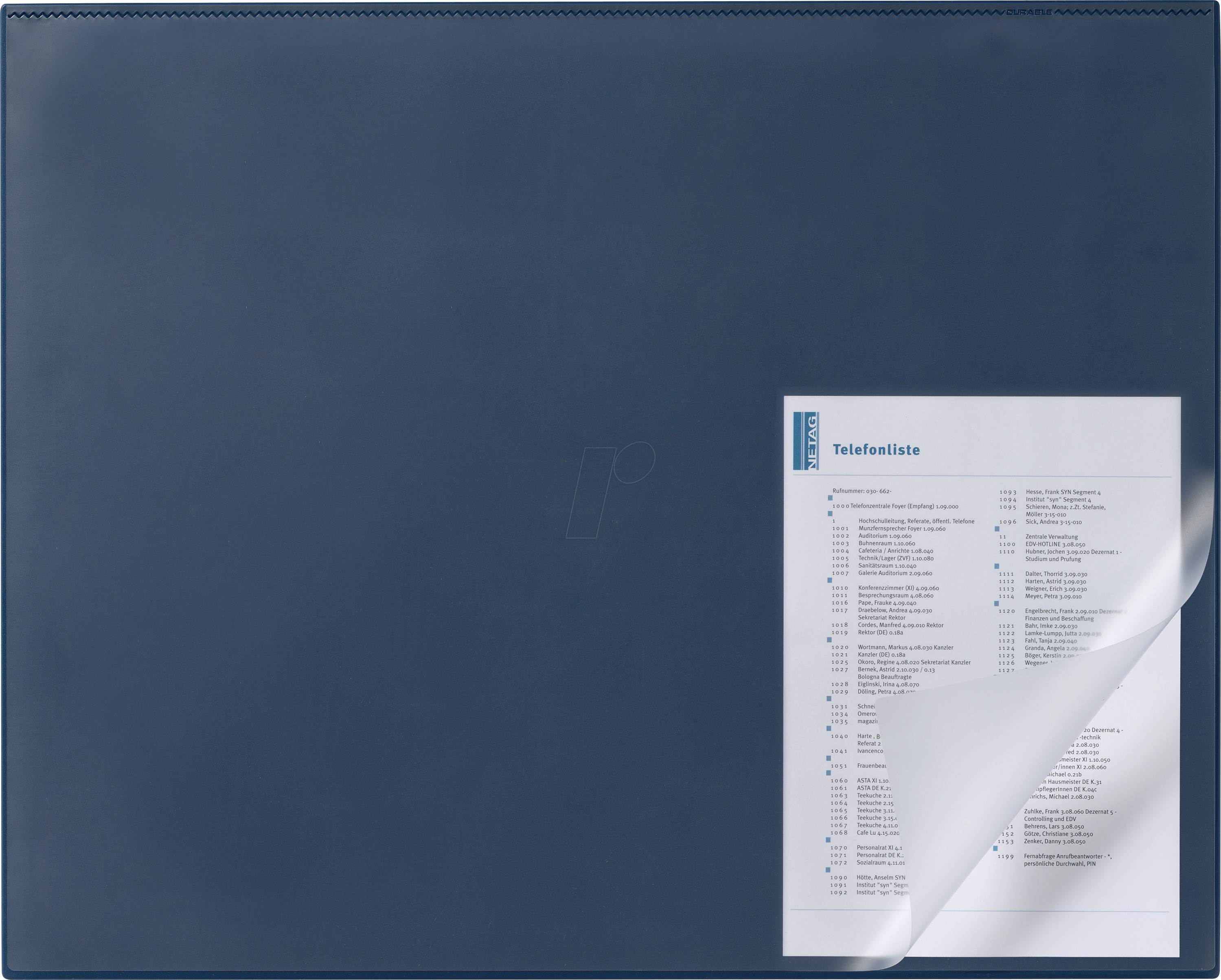 DURABLE 729307 - Schreibunterlage, 650 x 500 mm, mit Kantenschutz, blau