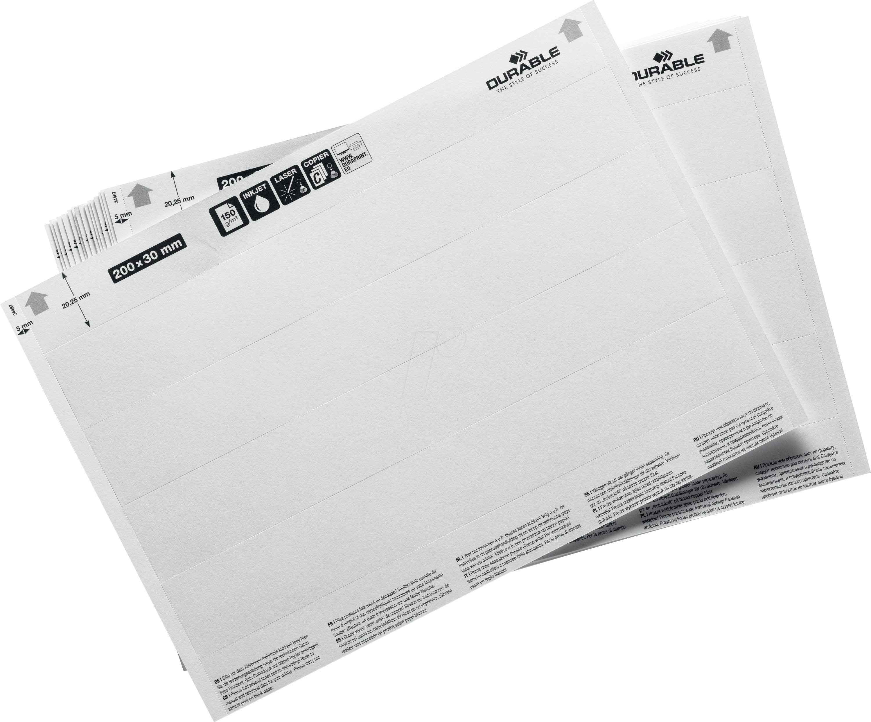 Durable Beschriftungsschilder Labelfix/Scanfix/C-Profile 200x30mm VE=2