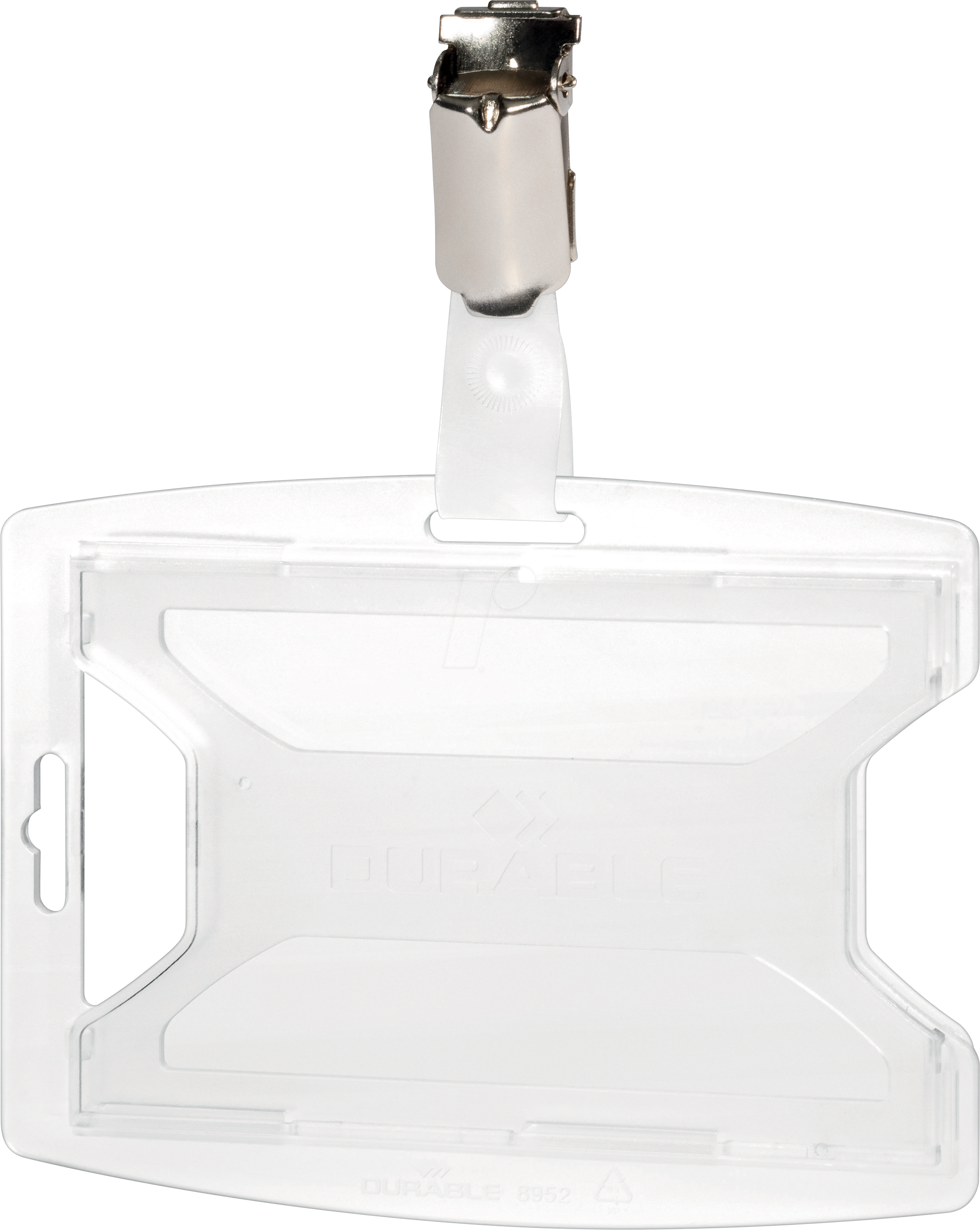 Durable Ausweishalter reXycle 54x85mm mit Clip für 2 Karten transparen