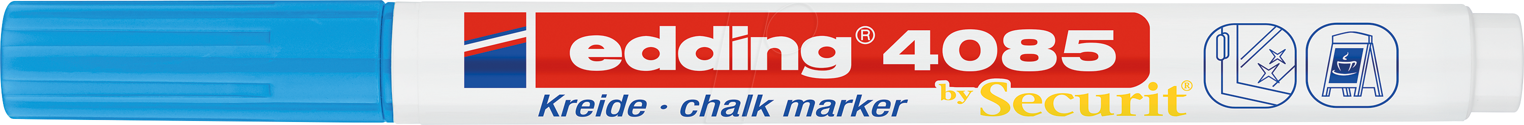Edding Windowmarker Kreidemarker, 4085-010, hellblau, 1-2mm, Rundspitze 4057305036353 Edding