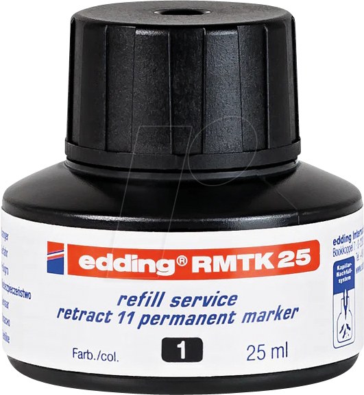 Edding Nachfüllfarbe MTK25 Permanentmarker schwarz 25ml 4004764872022 Edding 25 Milliliter