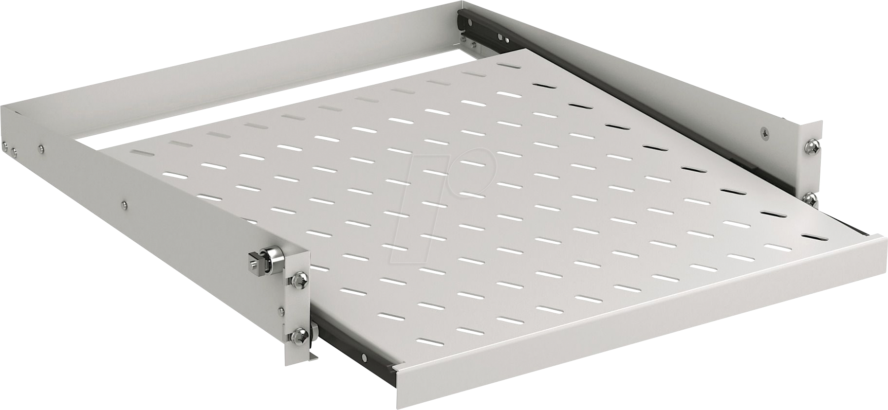 4049759252724 - 19 2HE Fachboden ausziehbar T=355 mm -- Frontbefestigung 20 kg RAL7035