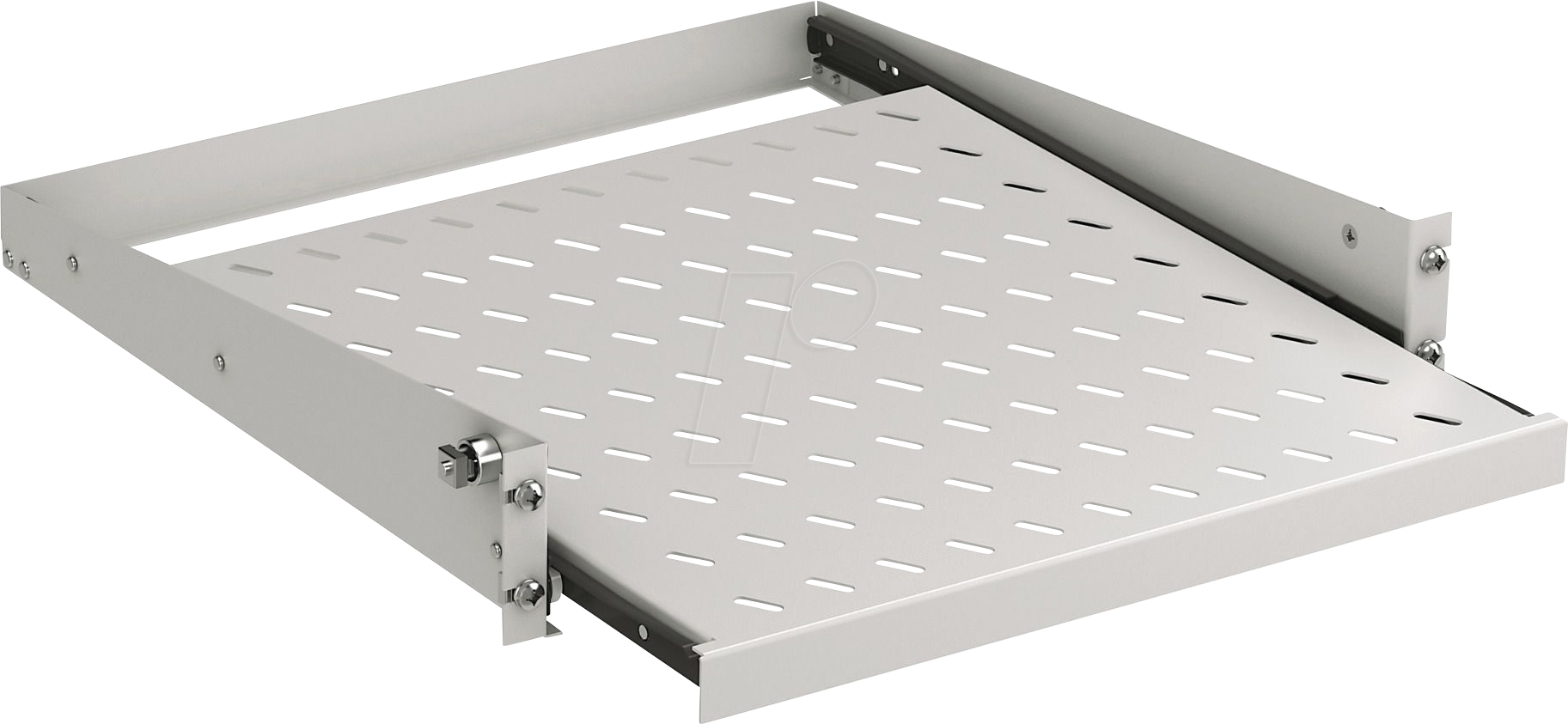 4049759252748 - 19 2HE Fachboden ausziehbar T=555 mm -- Frontbefestigung 20 kg RAL7035 4049759252748 - 19 2HE Fachboden ausziehbar T=555 mm -- Frontbefestigung 20 kg RAL7035