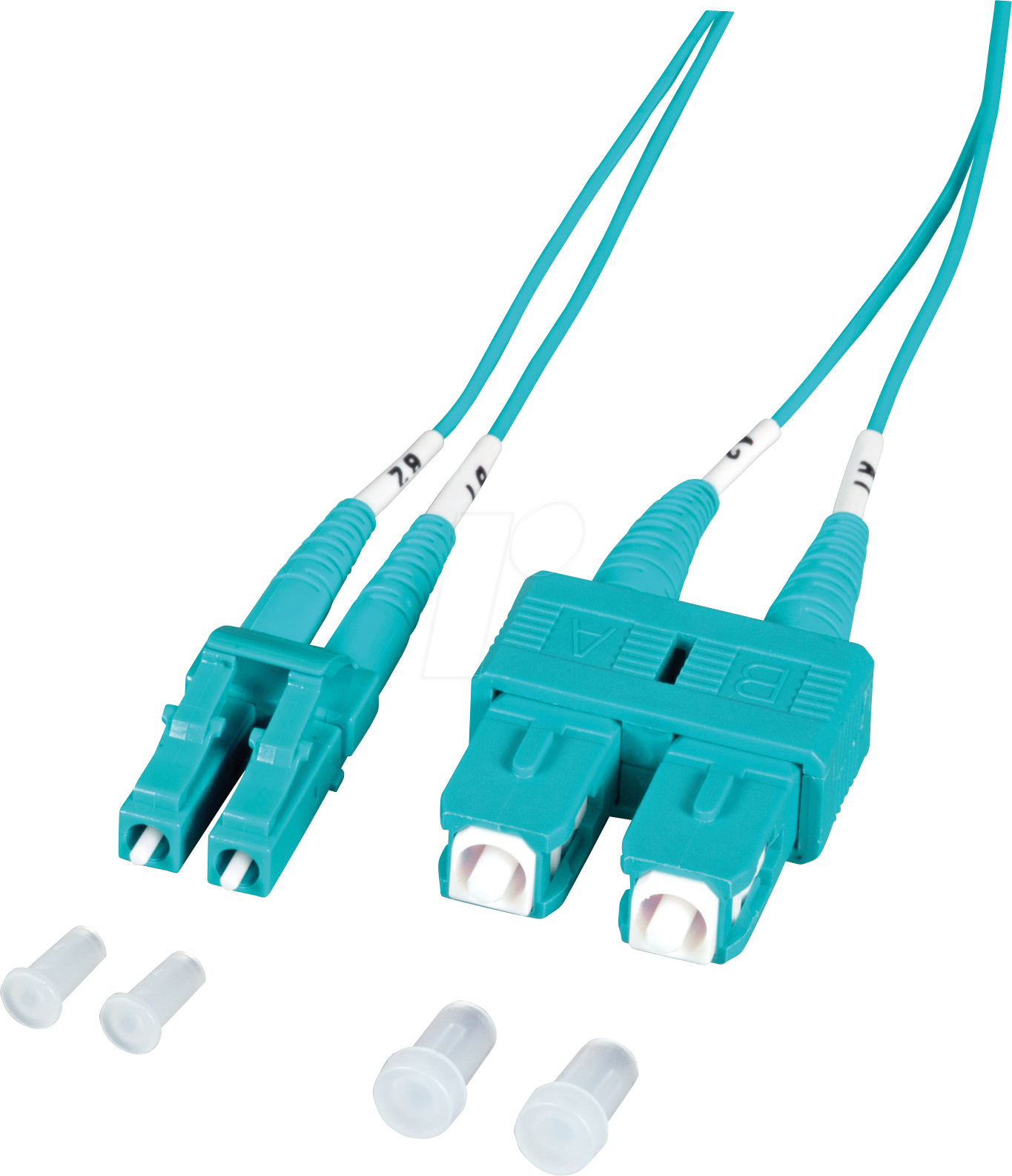 4049759169343 - EFB O03142-12 - Duplex Jumper LC-SC 50 125µ OM3 aqua 2 m