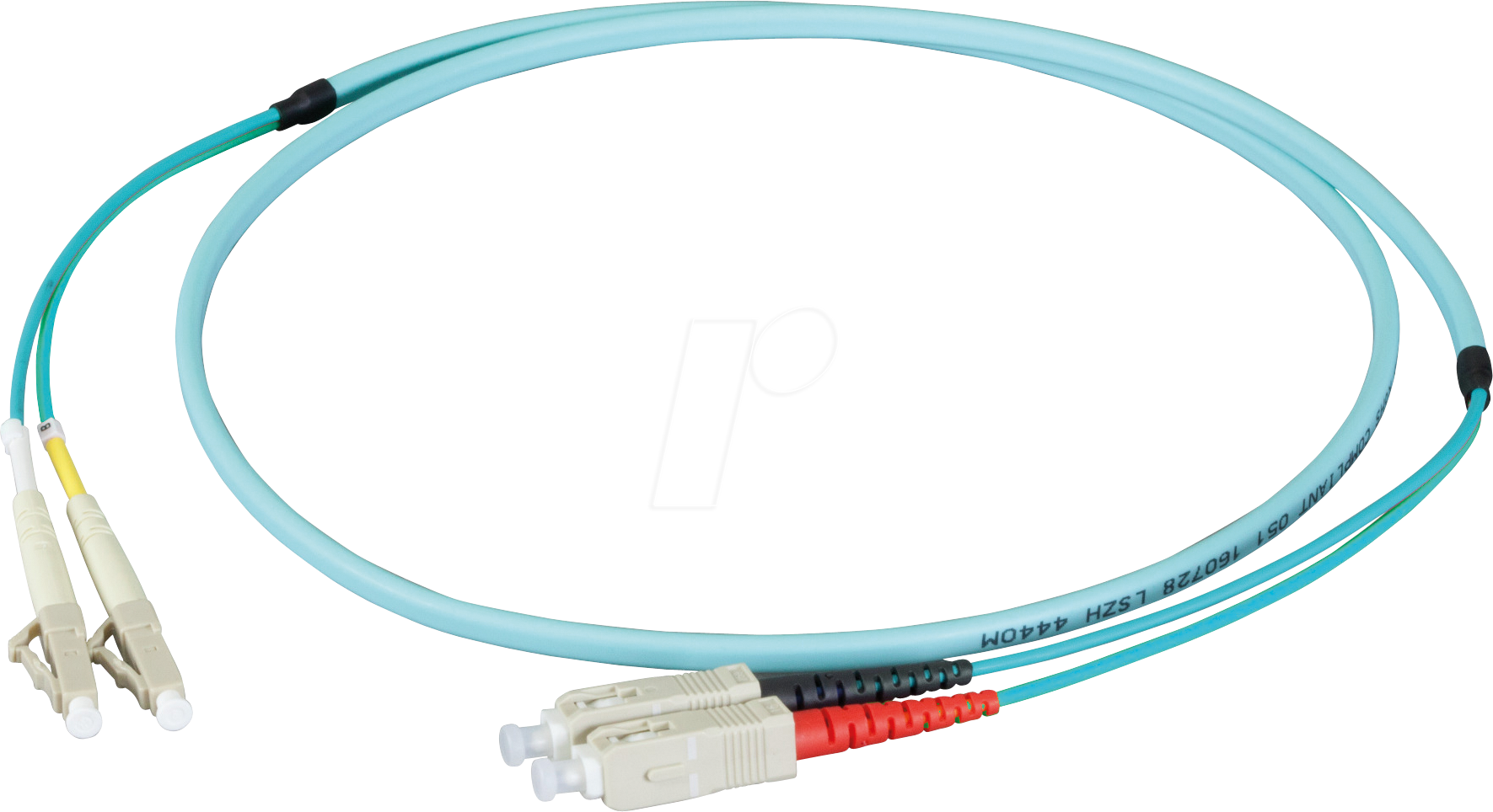 4049759224103 - Duplex Patchkabel Flat-Twin LC-SC OM3 -- 25m LSZH 3x5mm aqua