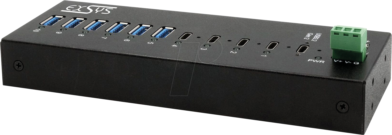 4718359122804 - 12280HMS - USB 32 Gen 2x1 10 Port Hub 4x USB-C 6x USB-A