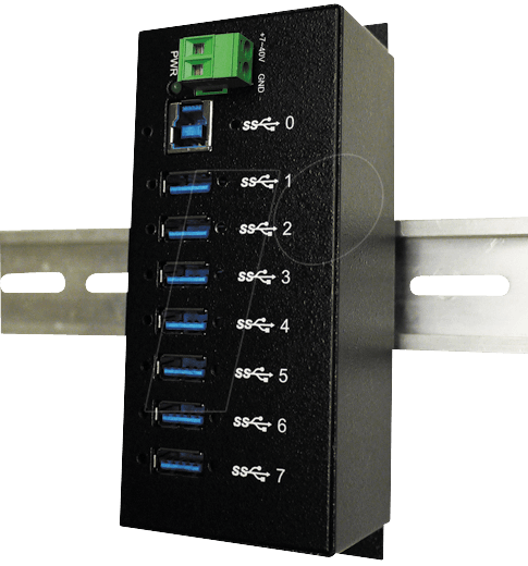 EXSYS EX1187HMVS: USB 3.0 HUB mit 7 Ausgängen (für Industrielle Anwendung)  bei reichelt elektronik