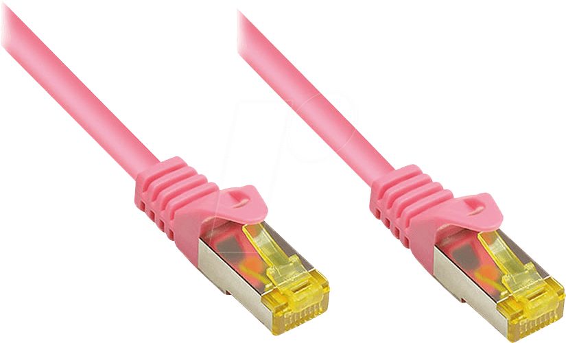 4014619774289 - RJ45 Patchkabel mitCat7 Rohkabel und Rastnasenschutz (RNS) S FTP PiMF halogenfrei 600MHz OFC magenta 1m (8070R-010M)