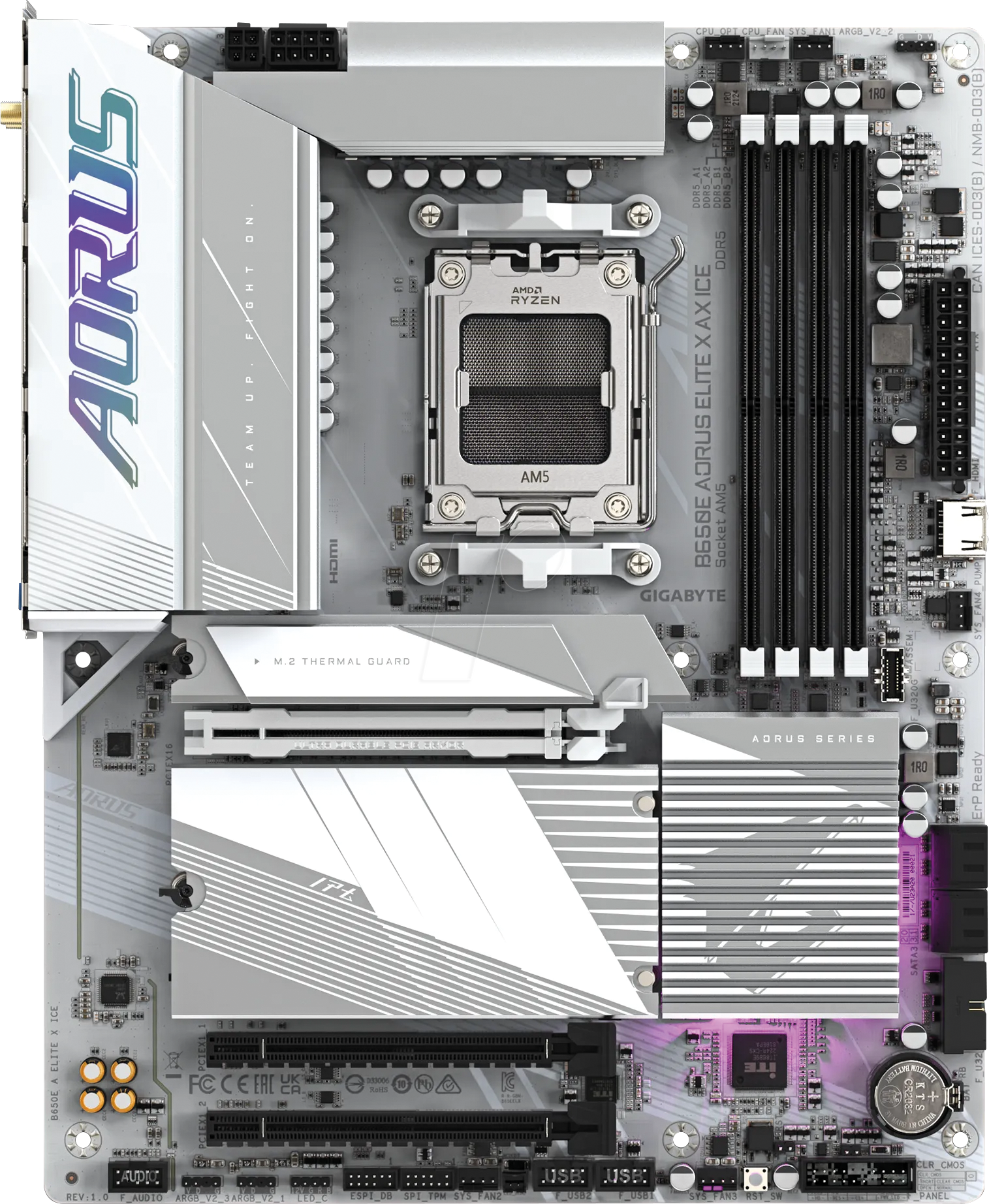4719331860554 - GIGABYTE AORUS B650E ELITE X AX ICE Mainboard - AMD B650E - AMD AM5 socket - DDR5 RAM - ATX