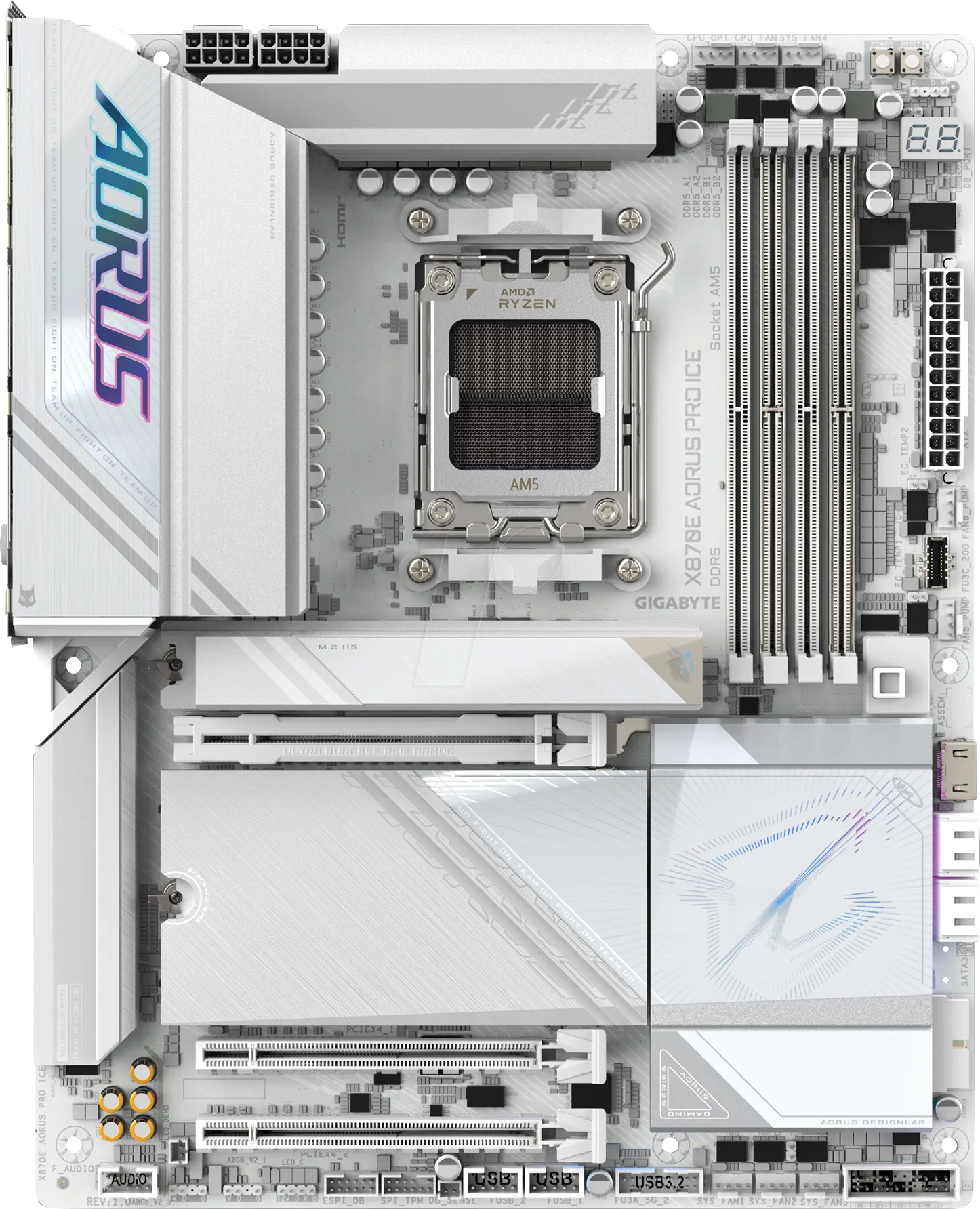 4719331864798 - GIGABYTE Mainboard X870E AORUS PRO ICE-Mainboard - Unterstützt AMD Ryzen 9000 CPUs 16+2+ Mainboards eh13