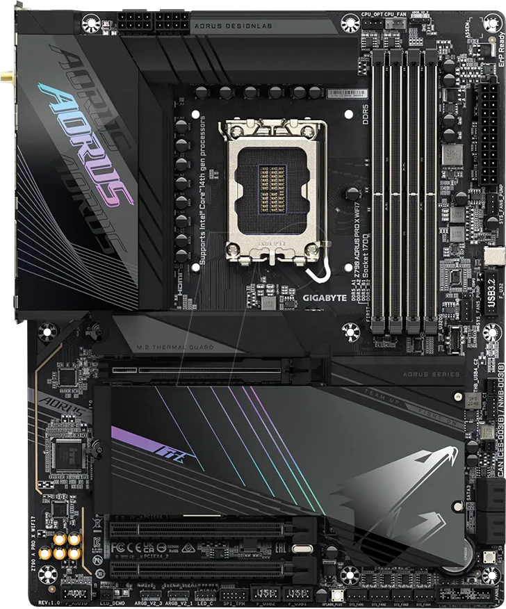 4719331860141 - GIGABYTE Z790 AORUS PRO X WIFI7 Mainboard - Intel Z790 - Intel LGA1700 socket - DDR5 RAM - ATX 4719331860141 - GIGABYTE Z790 AORUS PRO X WIFI7 Mainboard - Intel Z790 - Intel LGA1700 socket - DDR5 RAM - ATX