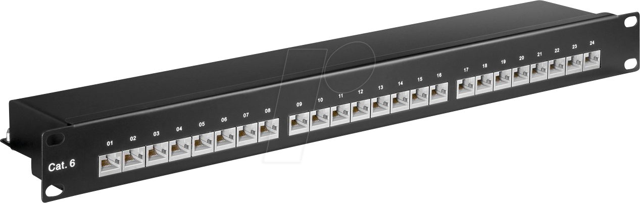 Pro CAT 6 19 inch (48.3 cm) Patch Panel 24 Port blac - Schwarz - 0.4m