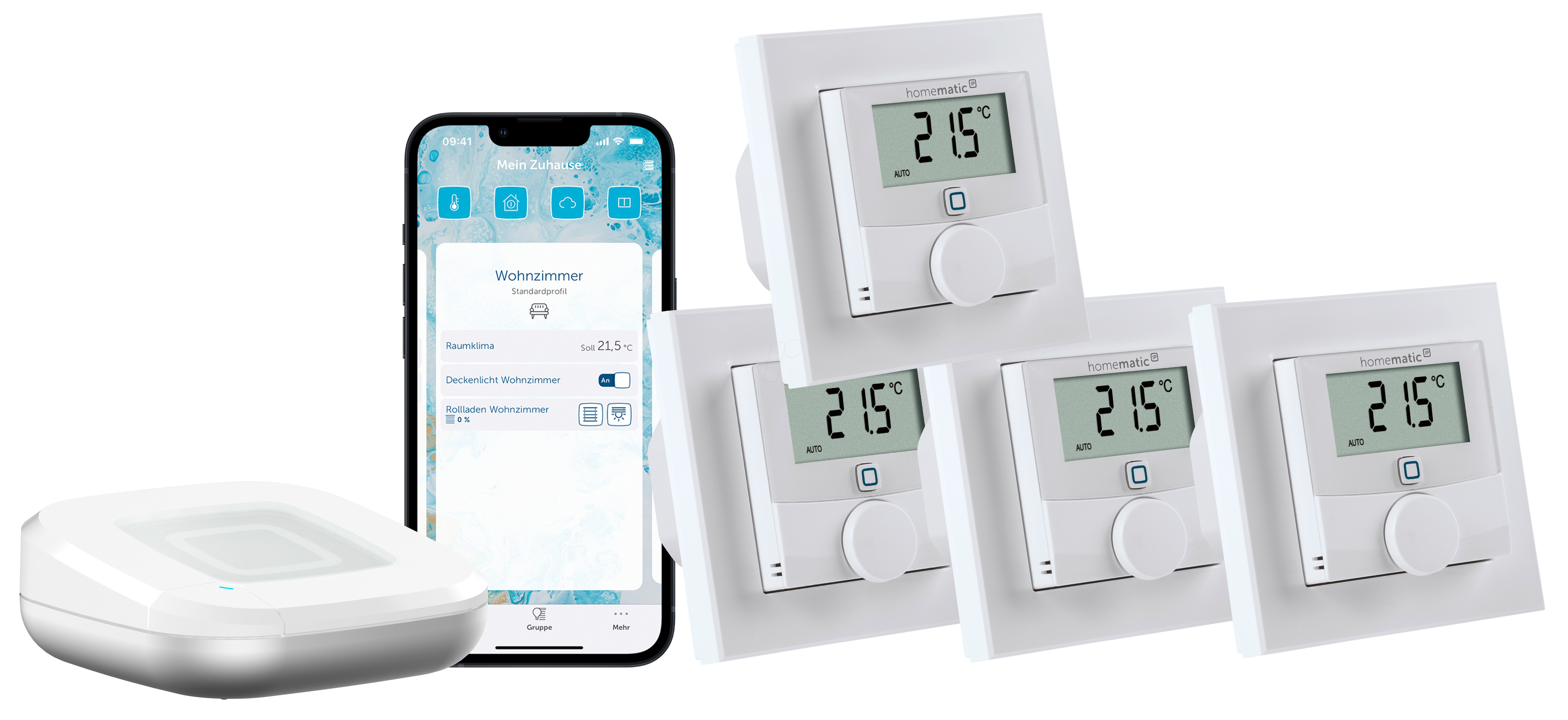 HMIP HAP2-BWTH4 - Starter Set smarte Fußbodenheizung für 4 Räume