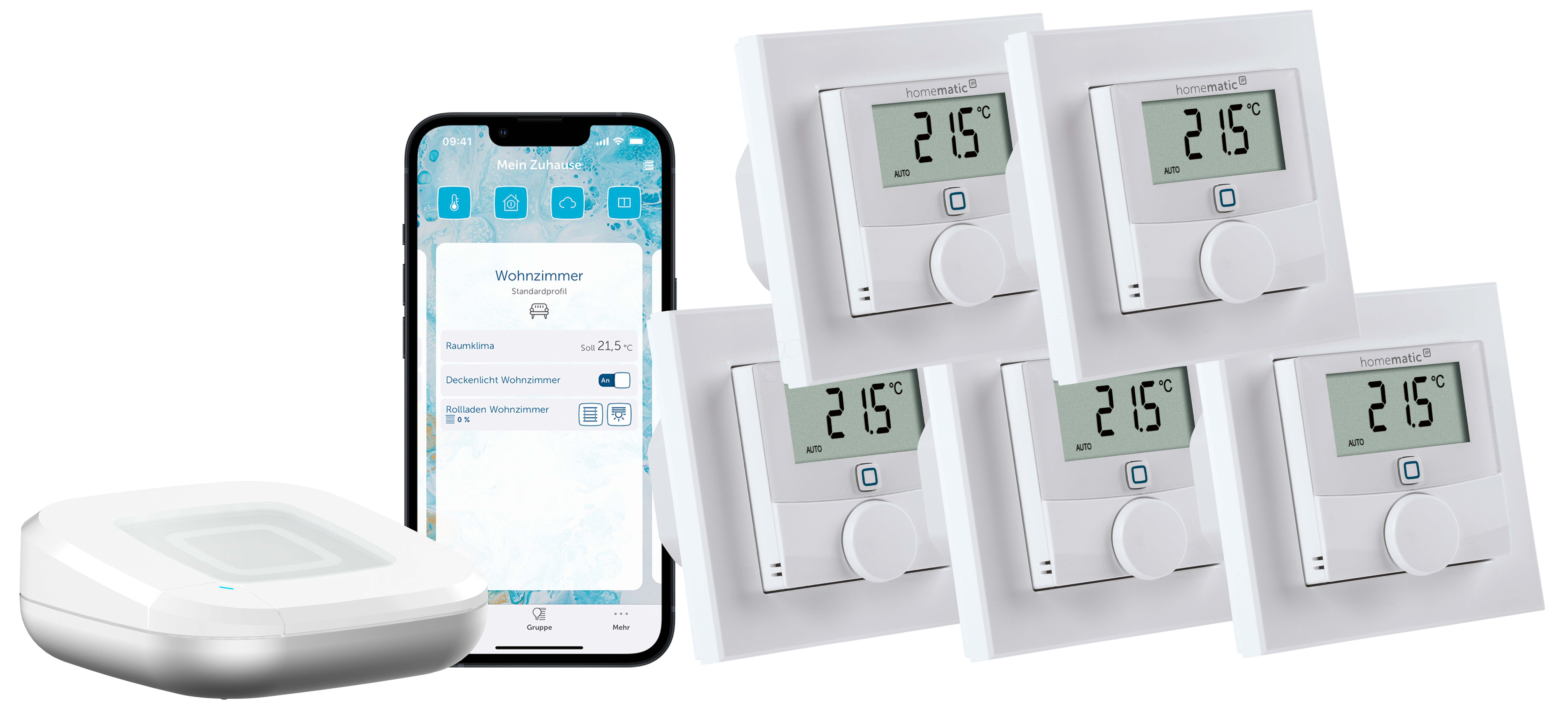 HMIP HAP2-BWTH5 - Starter Set smarte Fußbodenheizung für 5 Räume