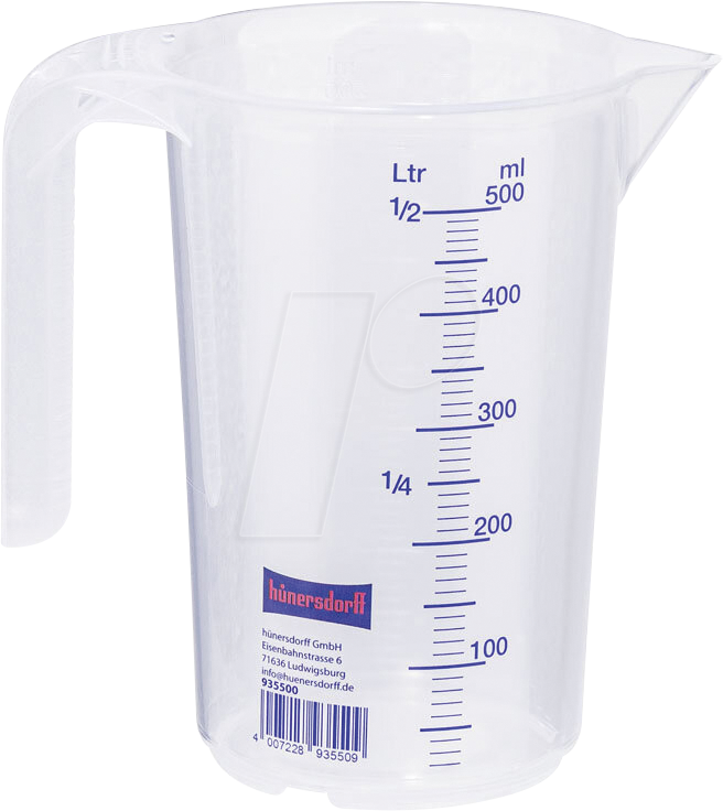 4007228935509 - HÜNERSDORFF 935500 Messkanne 500 ml Polypropylen transparent D90xH135mm Griff o