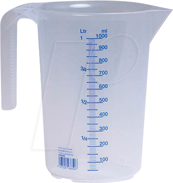 4007228936506 - - Messkanne 1000 ml Polypropylen transparent D117xH165mm Griff offen
