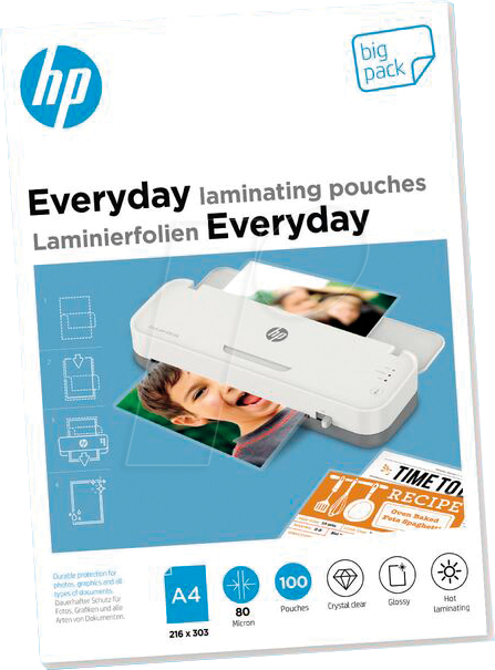 HP EL9154 - Heiß-Laminierfolien, DIN A4, 80 mic, 100 Stück