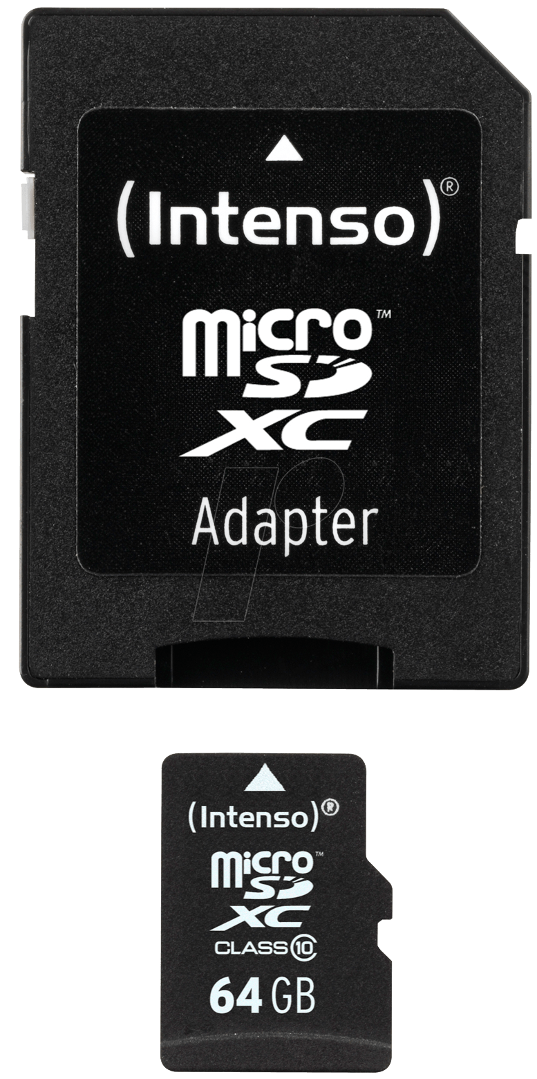 INTENSO 3413490 - MicroSDXC-Speicherkarte 64GB, Intenso Class 10
