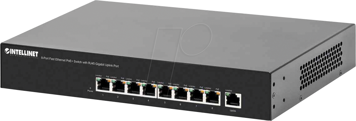 0766623560764 - Intellinet 8-Port Fast Ethernet PoE+ Switch 8 x PoE ports IEEE 8023at af Power-over-Ethernet (PoE+ PoE) Endspan Desktop Box - Switch + 8 x 10 100 PoE+ - Desktop - PoE+