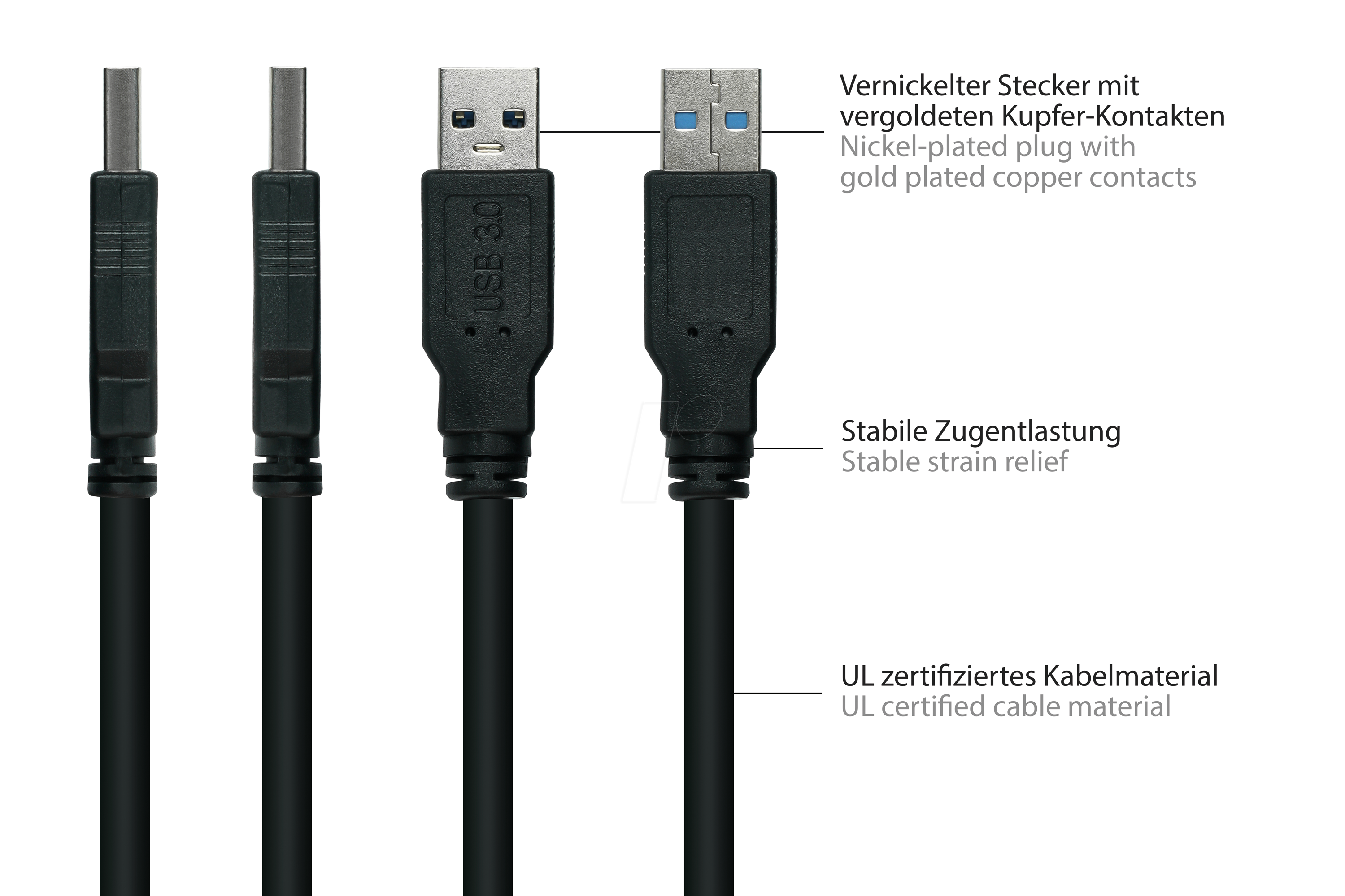 Kurze Superspeed USB 3.0 Stecker auf Buchse Verlängerungskabel, 90 Grad  Adapter Anschluss, links und Rig
