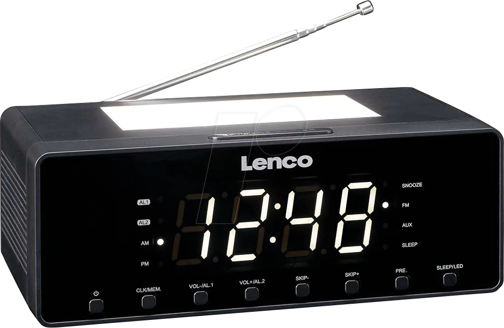 LENCO CR-540BK - UKW Radiowecker, LED-Display mit Nachtlicht und Ladefunktion