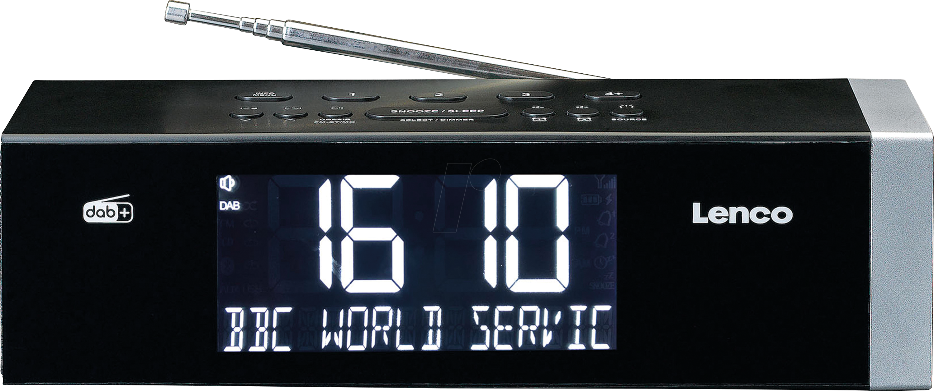 Lenco CR-640 - Clock Radio - Black - DAB/DAB+/FM - Stereo - schwarz
