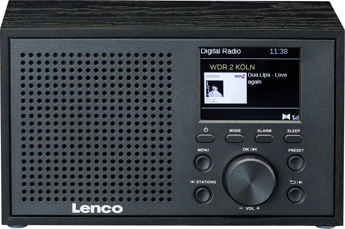 Lenco DAR-017BK - Compact and stylish DAB+/FM radio with Bluetooth® and wooden casing - Black - DAB+ radio - Silber