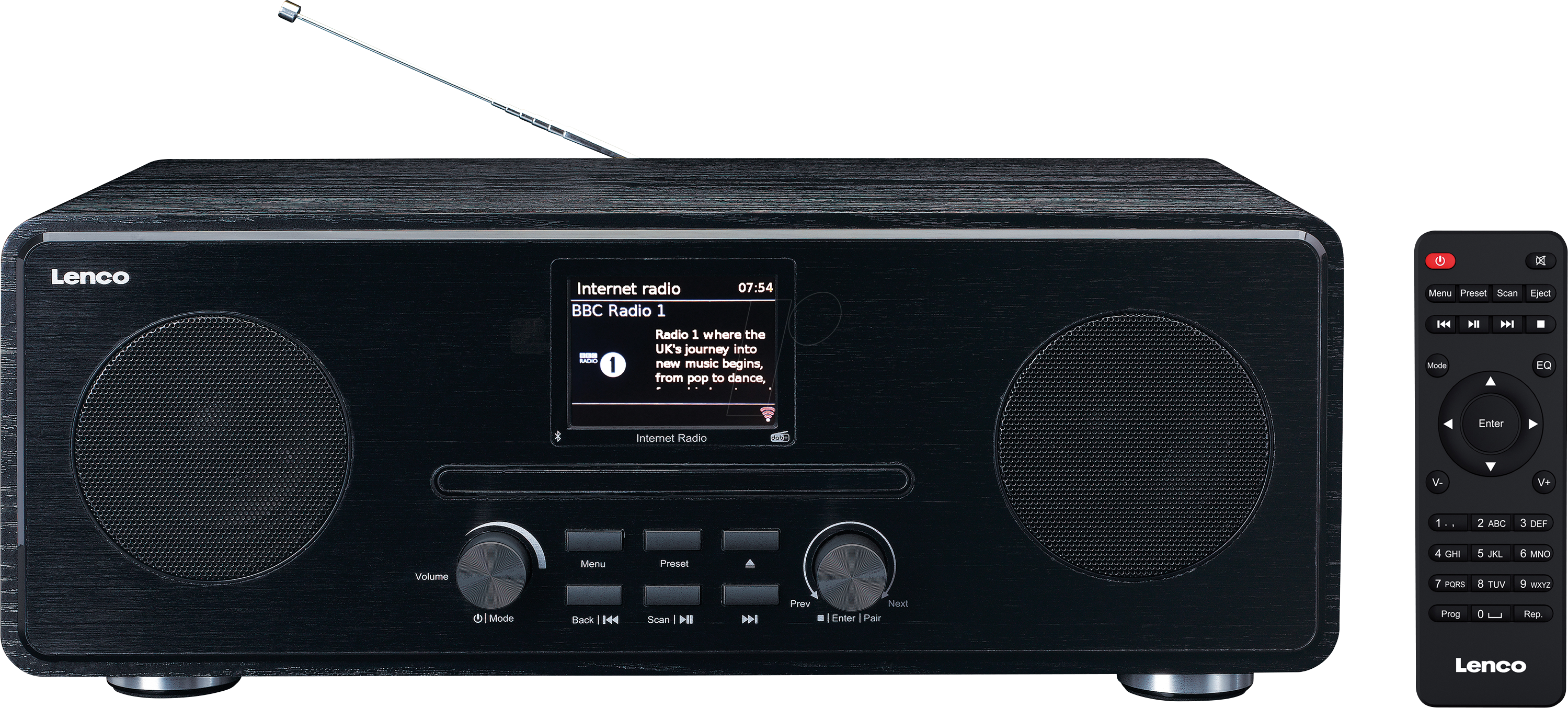 LENCO DIR-260BK - Internetradio, DAB+/UKW, Wlan, CD-Player, Bluetooth
