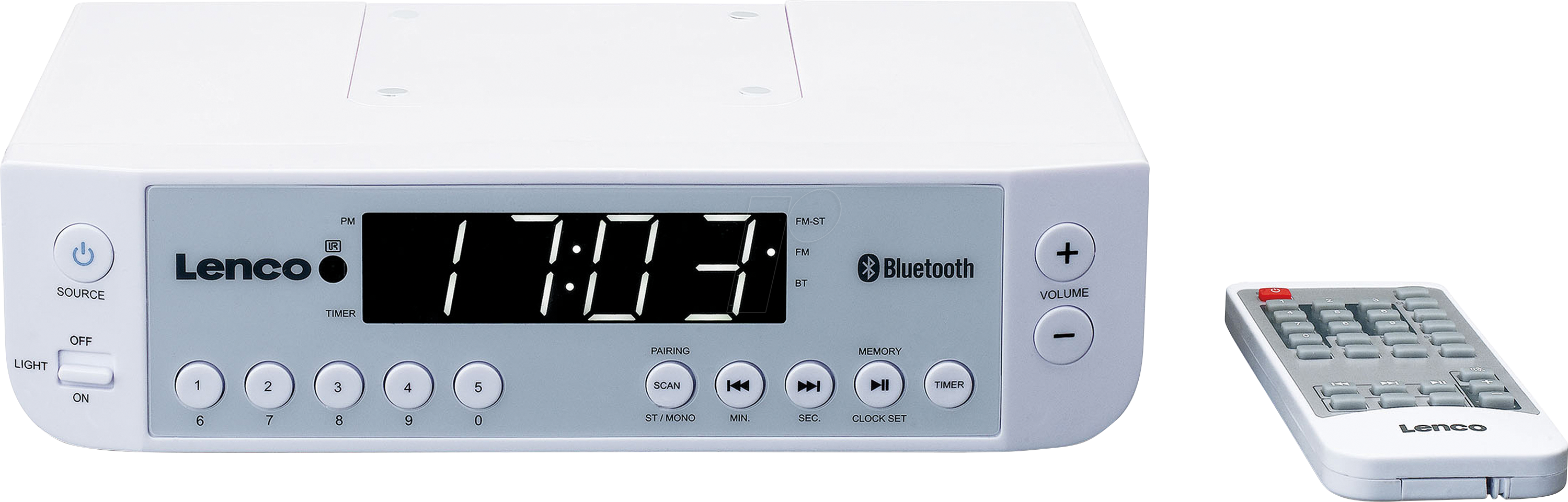 Image of LENCO KCR-100WH - Küchenradio, UKW, Bluetooth, unterbaufähig