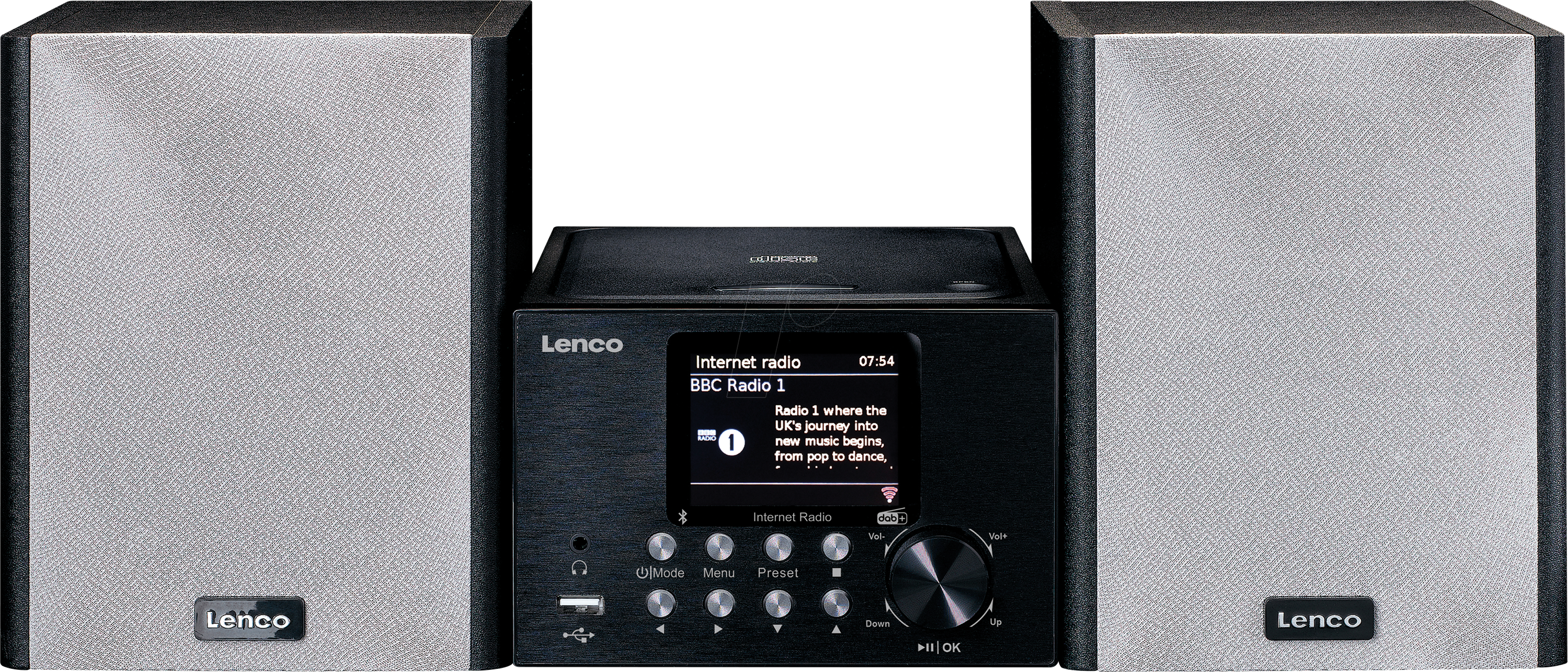 LENCO MC-250BK - Stereo-Anlage, DAB+/UKW/Internet, CD/Bluetooth/USB