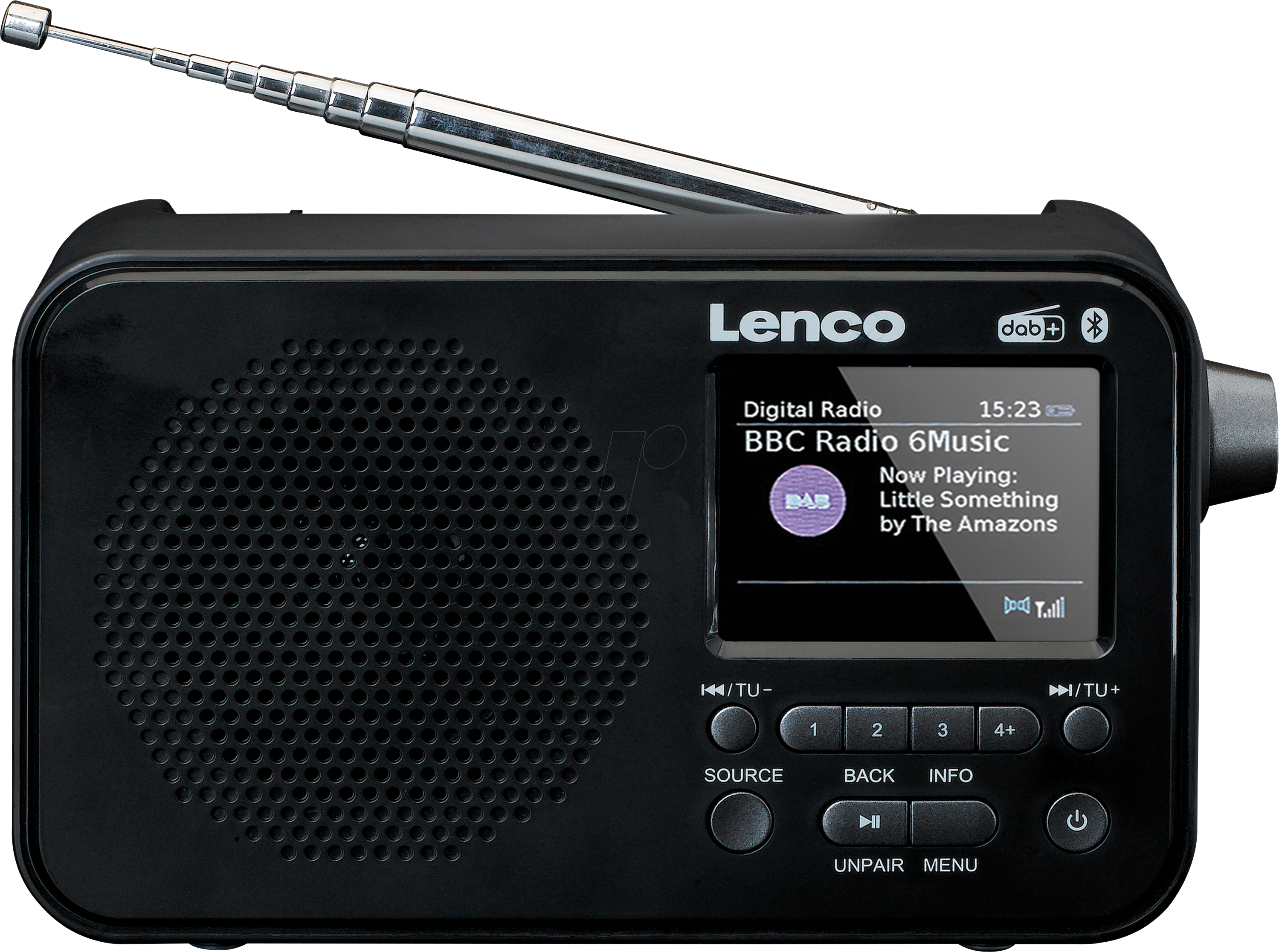 LENCO PDR-036BK - DAB+/UKW Radio, TFT-Display, Bluetooth, tragbar, Akku