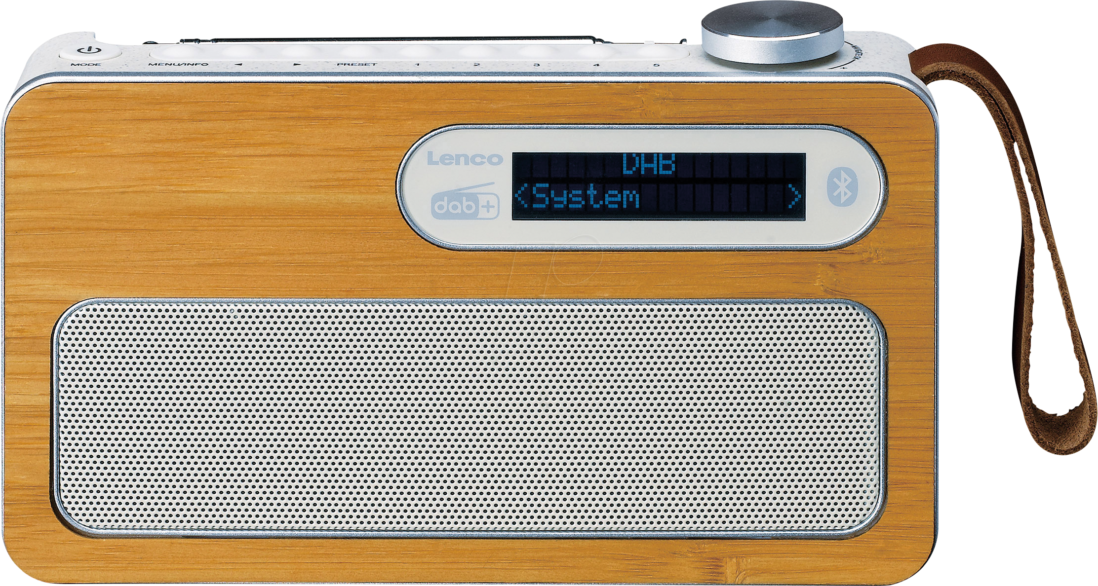 Lenco PDR-040EF - Portable DAB+ radio with Bluetooth® - Bamboo - DAB+/FM - Stereo - silber
