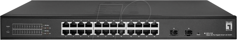 4015867229279 - Hilbert 26-Port Gigabit Smart Lite Switch -- 24 x Gigabit RJ45 2 x Gigabit SFP 4015867229279 - Hilbert 26-Port Gigabit Smart Lite Switch -- 24 x Gigabit RJ45 2 x Gigabit SFP