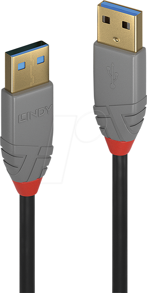 LINDY 36750 - USB 3.0 Kabel, A Stecker auf A Stecker, 0,5 m