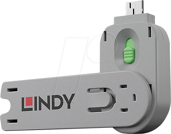 4002888406215 - LINDY USB-A Port Schlüssel 40621 accessorio del dispositivo di ingresso (USBTYPEAPORTBLOCKERKEYGREEN) Grün 40621