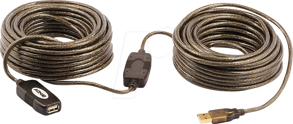 LINDY 42631: Aktives USB 2.0-Kabel, A-Stecker > Buchse, 20 m at ...