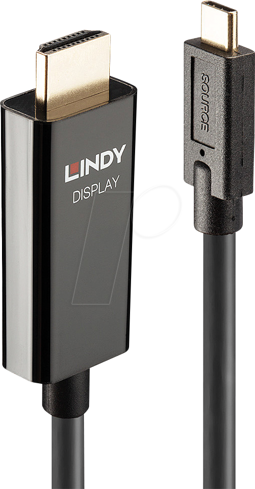 4002888433150 - LINDY Anschlusskabel USB-C® Stecker HDMI-A Stecker 500 m Schwarz 43315 USB-C®-Displaykabel