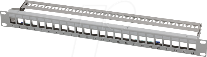 LOGILINK NK4057 - 19'' Patchpanel für 24 Keystone-Module, grau