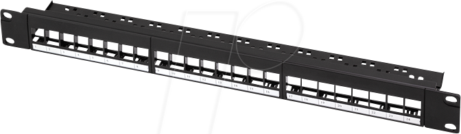 LOGILINK NK4065 - 19'' Patchpanel für 24x Keystone, 1HE, schwarz